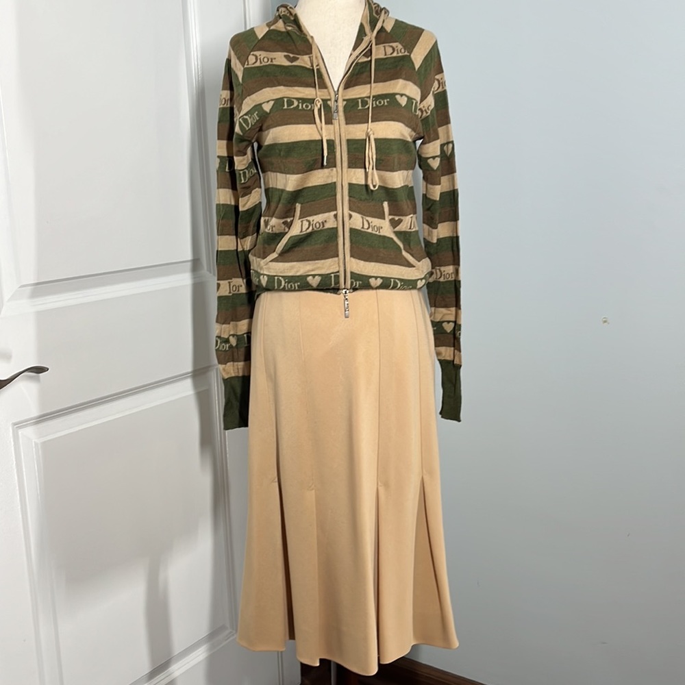 Courreges Vintage Wool pleated midi skirt size 0 - Picture 5 of 15